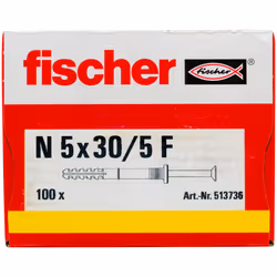 Fischer 513736 ancoraggio a vite e tassello 100 pz Kit di viti e tasselli a muro 30 mm - Vista aggiuntiva 4