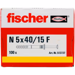 Fischer 513737 ancoraggio a vite e tassello 100 pz Kit di viti e tasselli a muro 40 mm - Vista aggiuntiva 4