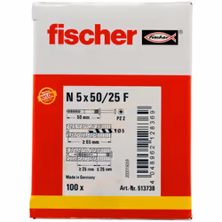 Fischer 513738 ancoraggio a vite e tassello 100 pz Kit di viti e tasselli a muro 50 mm