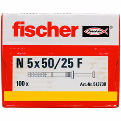 Fischer 513738 ancoraggio a vite e tassello 100 pz Kit di viti e tasselli a muro 50 mm - Vista aggiuntiva 4