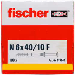 Fischer 513840 ancoraggio a vite e tassello 100 pz Kit di viti e tasselli a muro 40 mm - Vista aggiuntiva 5