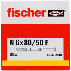 Fischer 513842 ancoraggio a vite e tassello 100 pz Kit di viti e tasselli a muro 80 mm - Vista aggiuntiva 4