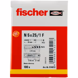 Fischer 514872 ancoraggio a vite e tassello 100 pz Kit di viti e tasselli a muro 25 mm - Vista aggiuntiva 4