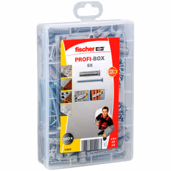 Fischer 518525, Kit di viti e tasselli a muro, Calcestruzzo aerato autoclavato, Mattone, Cemento, Blocco di gesso, Nylon, 160 ...