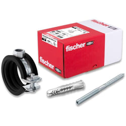 Fischer - Set di fascette stringitubo fgrs 25 – 30 gvz, set di 30 pezzi: 10 morsetti per tubi articolati fgrs 25 – 30,10 pezzi vite stecca ST8 x