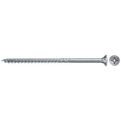 Fischer - 670407 Power-Fast ii fpf ii czp - Viti per Legno o Truciolare a Filetto Parziale, Pozi, Testa Svasata Piana , Blu (Passivato), 5,0x100 mm,