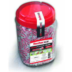 fischer 557385 CUBO Taco 10X50 DUOPOWER (200 pz), Grigio/Rosso, 10x50/200 uds