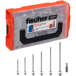 FIXtainer Viti PowerFast FPF II CTP - Vite truciolare a filettatura parziale con impronta TORX e testa svasata piana, zincata ...