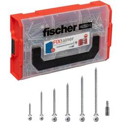 Fischer - FixTainer 700x Viti per Legno Torx PowerFast fpf ii ctf, Include 2 Inserti per Avvitatore, Filetto Totale, Autofilettanti, Testa Svasata,