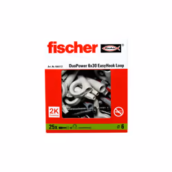 Fischer 564172 ancoraggio a vite e tassello 25 pz Kit di gancio a vite e tasselli a muro