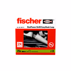 Fischer 564173 ancoraggio a vite e tassello 25 pz Kit di gancio a vite e tasselli a muro