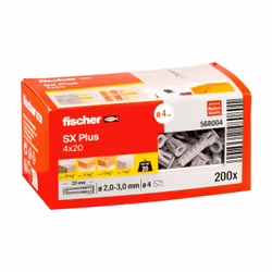 Fischer 568004 ancoraggio a vite e tassello 200 pz Tassello di espansione 20 mm