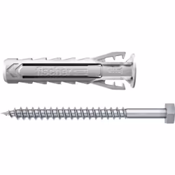 Fischer 567829, Kit di viti e tasselli a muro, Calcestruzzo aerato autoclavato, Mattone, Cemento, Blocco di gesso, Muratura, ...