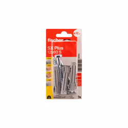 Fischer 567829 ancoraggio a vite e tassello 3 pz Kit di viti e tasselli a muro 60 mm