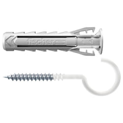 Fischer 567841 ancoraggio a vite e tassello 2 pz Kit di gancio a vite e tasselli a muro 50 mm