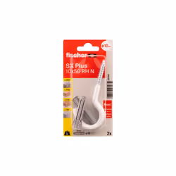 Fischer 567841 ancoraggio a vite e tassello 2 pz Kit di gancio a vite e tasselli a muro 50 mm - Vista aggiuntiva 2
