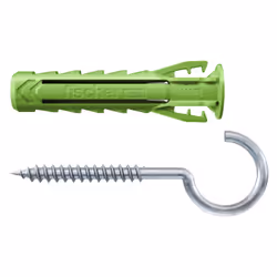 Fischer 567870, Kit di gancio a vite e tasselli a muro, Calcestruzzo aerato autoclavato, Mattone, Cemento, Pannello in fibra ...