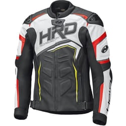 Held Safer II Giubbotto moto in pelle, nero-bianco-rosso, dimensione 48 per uomo