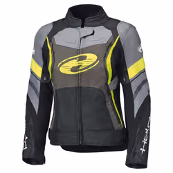 Held Baxley Top impermeabile Giacca tessile moto da donna, nero-giallo, dimensione L per donne