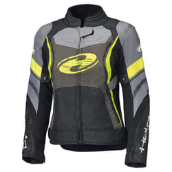 Held Baxley Top impermeabile Giacca tessile moto da donna, nero-giallo, dimensione XS per donne