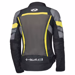 Held Baxley Top impermeabile Giacca tessile moto da donna, nero-giallo, dimensione 2XL per donne