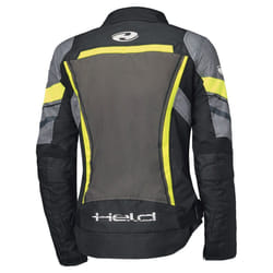 Held Baxley Top impermeabile Giacca tessile moto da donna, nero-giallo, dimensione 2XL per donne