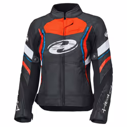 Held Baxley Top impermeabile Giacca tessile moto da donna, nero-rosso-blu, dimensione L per donne