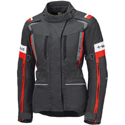 Held 4-Touring II impermeabile Giacca tessile moto da donna, nero-rosso, dimensione 4XL per donne