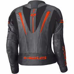 Held Debbie II Giacca in pelle da moto da donna traforata, nero-rosso, dimensione 38 per donne