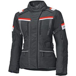 Held Tourino Top impermeabile Giacca tessile moto da donna, nero-rosso, dimensione XS per donne