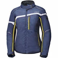 Held Silara impermeabile Giacca tessile moto da donna, blu-giallo, dimensione 3XL per donne