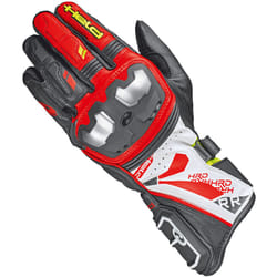 Held Akira RR Guanti da moto, nero-bianco-rosso, dimensione L per uomo