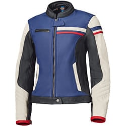 Held Midway Giacca di pelle moto da donna, bianco-rosso-blu, dimensione 44 per donne