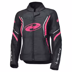 Held Baxley Top impermeabile Giacca tessile moto da donna, nero-rosa, dimensione XS per donne