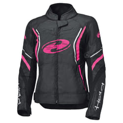 Held Baxley Top impermeabile Giacca tessile moto da donna, nero-rosa, dimensione XS per donne