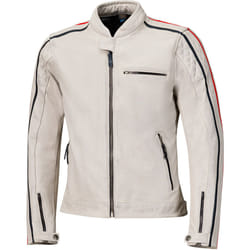 Held Brixham Giacca di pelle da moto, nero-bianco-rosso, dimensione 50 per uomo