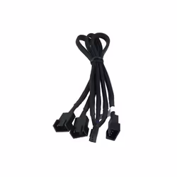 Phobya 4Pin PWM auf 3x 4Pin PWM 30cm, Molex (4-pin), Molex (4-pin), Maschio, Femmina, 90°, Nero