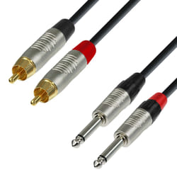 adam hall K4 TPC 0090 cavo audio 0,9 m 2 x RCA 2 x 6.35mm Nero, Argento