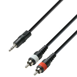 adam hall K3 YWCC 0100 cavo audio 1 m 3.5mm 2 x RCA Nero