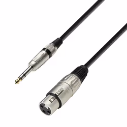 adam hall K3 BFV 0100, 6.35mm, Maschio, XLR (3-pin), Femmina, 1 m, Nero, Argento