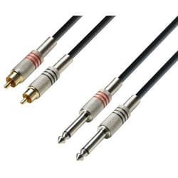 adam hall 3 Star cavo audio 3 m 2 x RCA 2 x 6.35mm Nero, Oro, Rosso, Argento