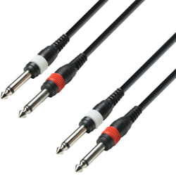 adam hall K3 TPP 0600 cavo audio 6 m 2 x 6.35mm TRS Nero