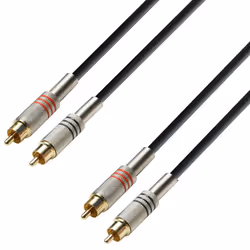 adam hall K3TCC0300, 2 x RCA, Maschio, 2 x RCA, Maschio, 3 m, Nero
