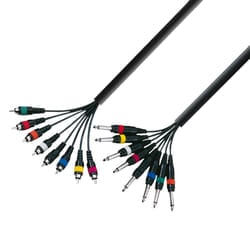 adam hall K3 L8 PC 0300 cavo audio 3 m 8 x RCA 8 x 6.35mm TRS Nero