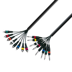 adam hall K3 L8 PC 0500 cavo audio 5 m 8 x RCA 8 x 6.35mm TRS Nero