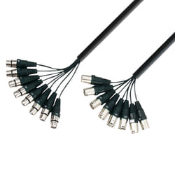 adam hall K3 L8 MF 0300 cavo audio 3 m 8 x XLR (3-pin) Nero