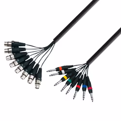adam hall K3L8FV0300, 6.35mm, Maschio, XLR, Femmina, 3 m, Nero