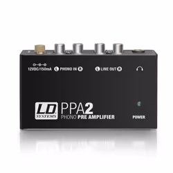 LD Systems LDPPA2, Nero, Bianco, 70 dB, 47000 Ω, 0,05%, 50 Ω, 12 V