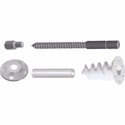 TOX 072 600 351, Kit di gancio a vite e tasselli a muro, Cemento, Metallo, Plastica, Grigio, Bianco, 1 cm, 110 mm