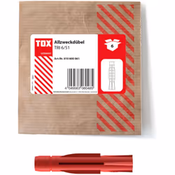 Tassello universale Tri 6x51 mm (6 pz.) Quantità di contenuto: 5 borsa per pacco Altezza 0,70 Diametro del trapano 6 Tipo di  ...